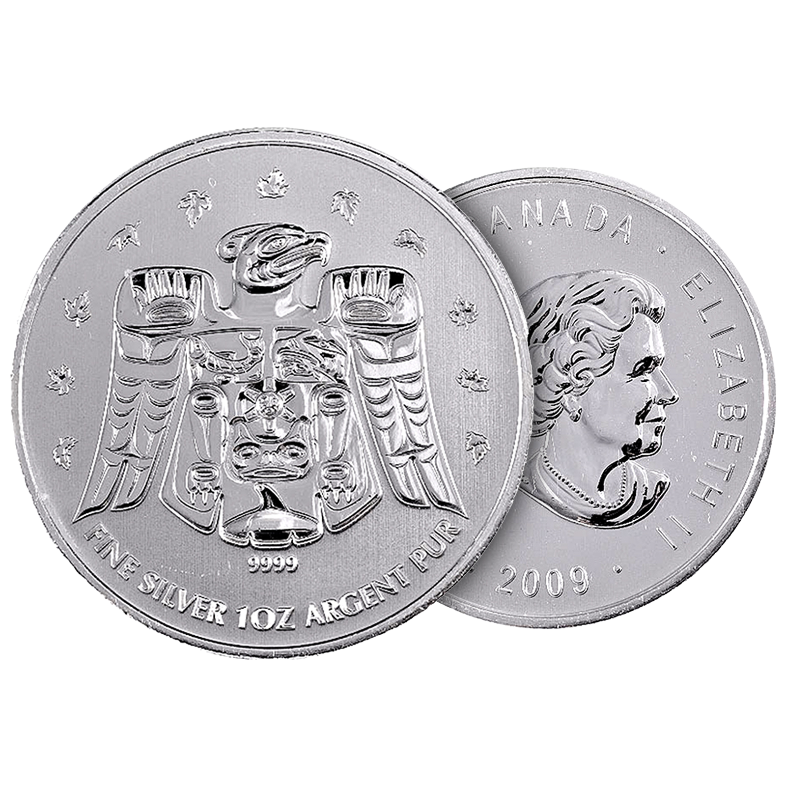 2009 1 oz Silver Maple Leaf Olympic Coins, image 2