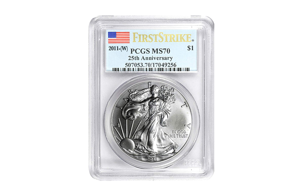 Buy 2011 1 oz Silver Eagle MS70 Graded First Strike Coin .999, image 0