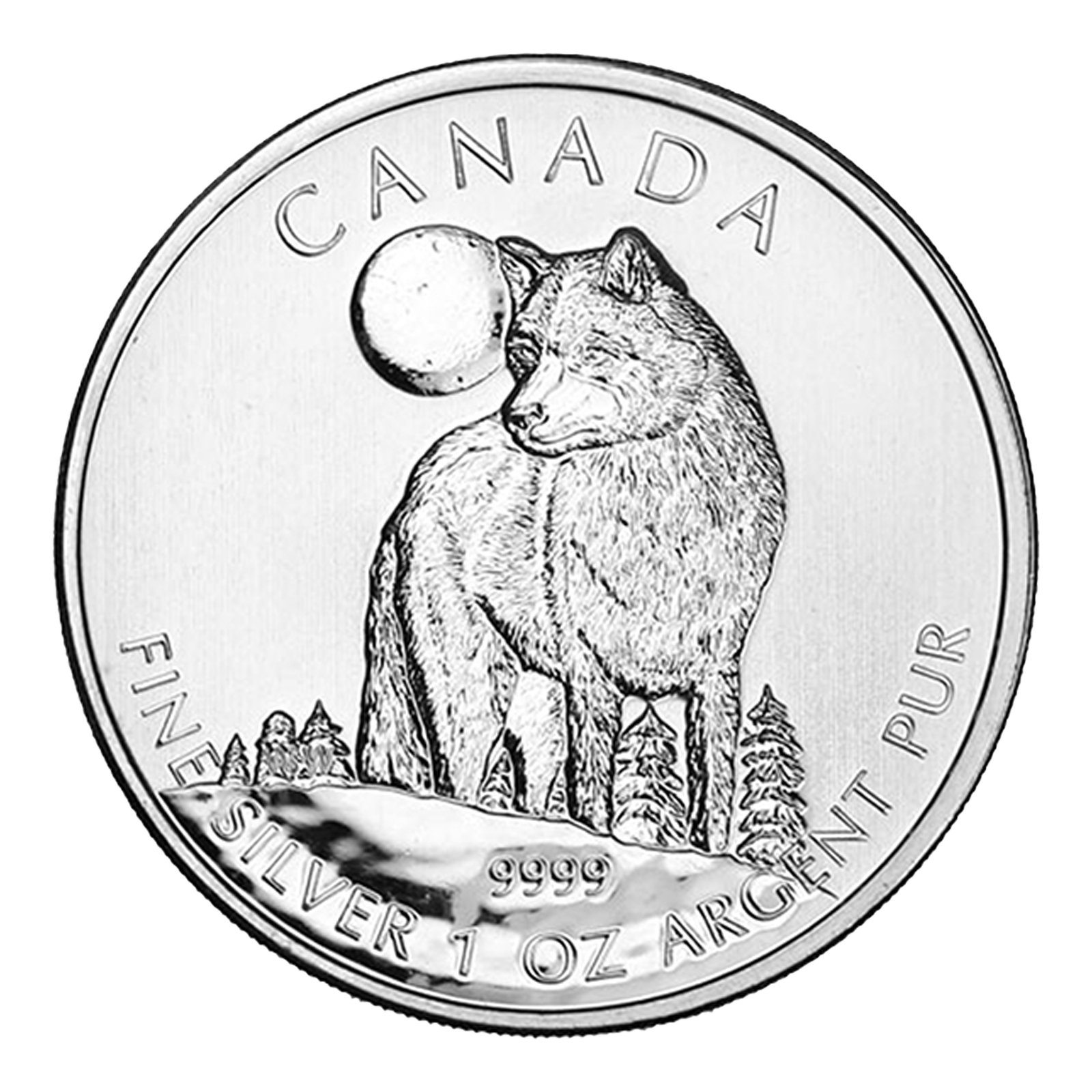 2011 1 oz Silver Wolf Coins - Canadian Wildlife Series Coin, image 0