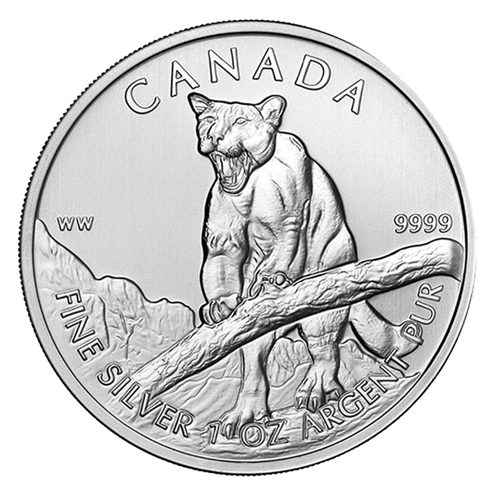 2012 1 oz Silver Cougar Coins - Canadian Wildlife Series Coin, image 0