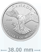 2014 1 oz Silver Peregrine Falcon Canadian Birds of Prey Series Coin