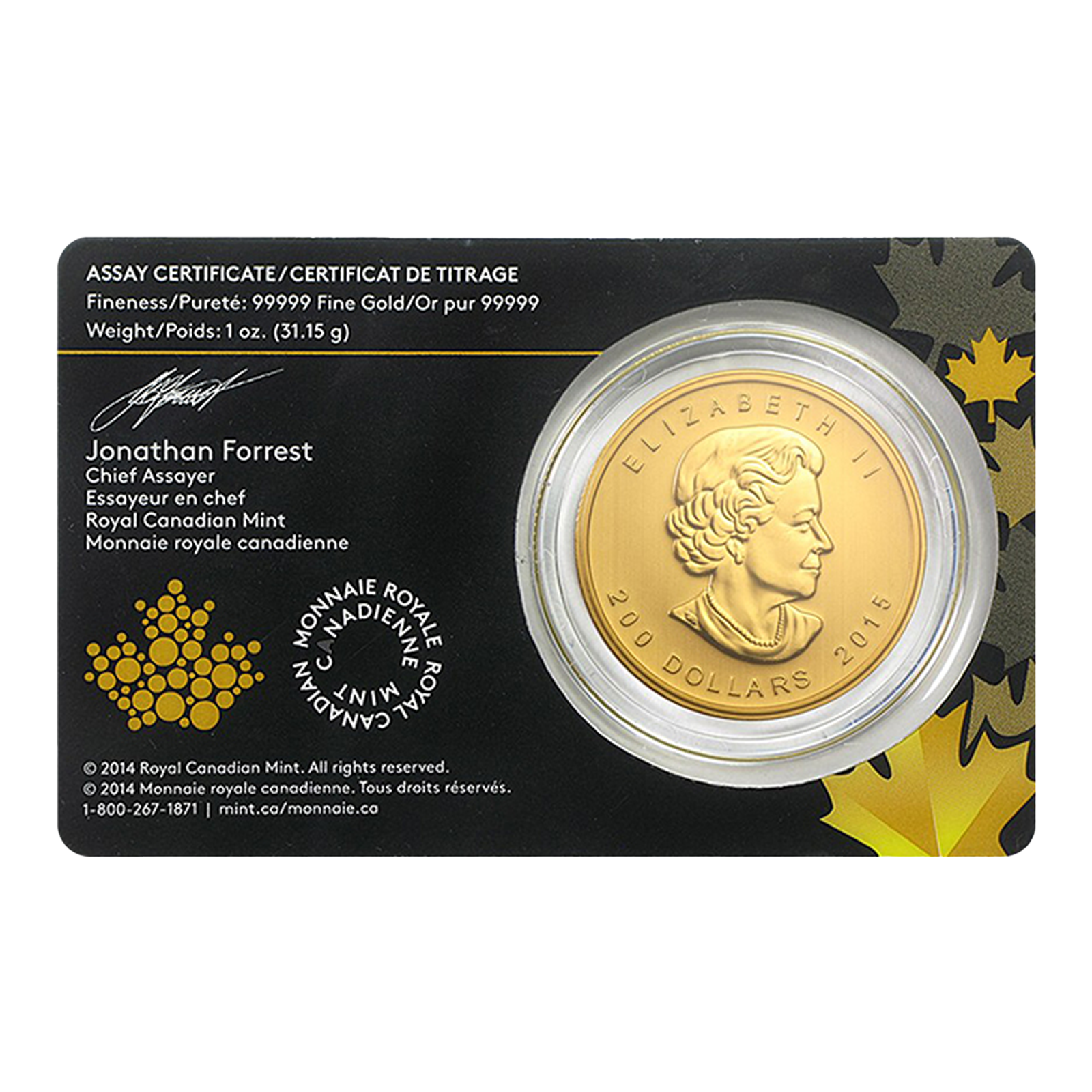 2015 1 oz Canadian Gold Growling Cougar Coins, image 2