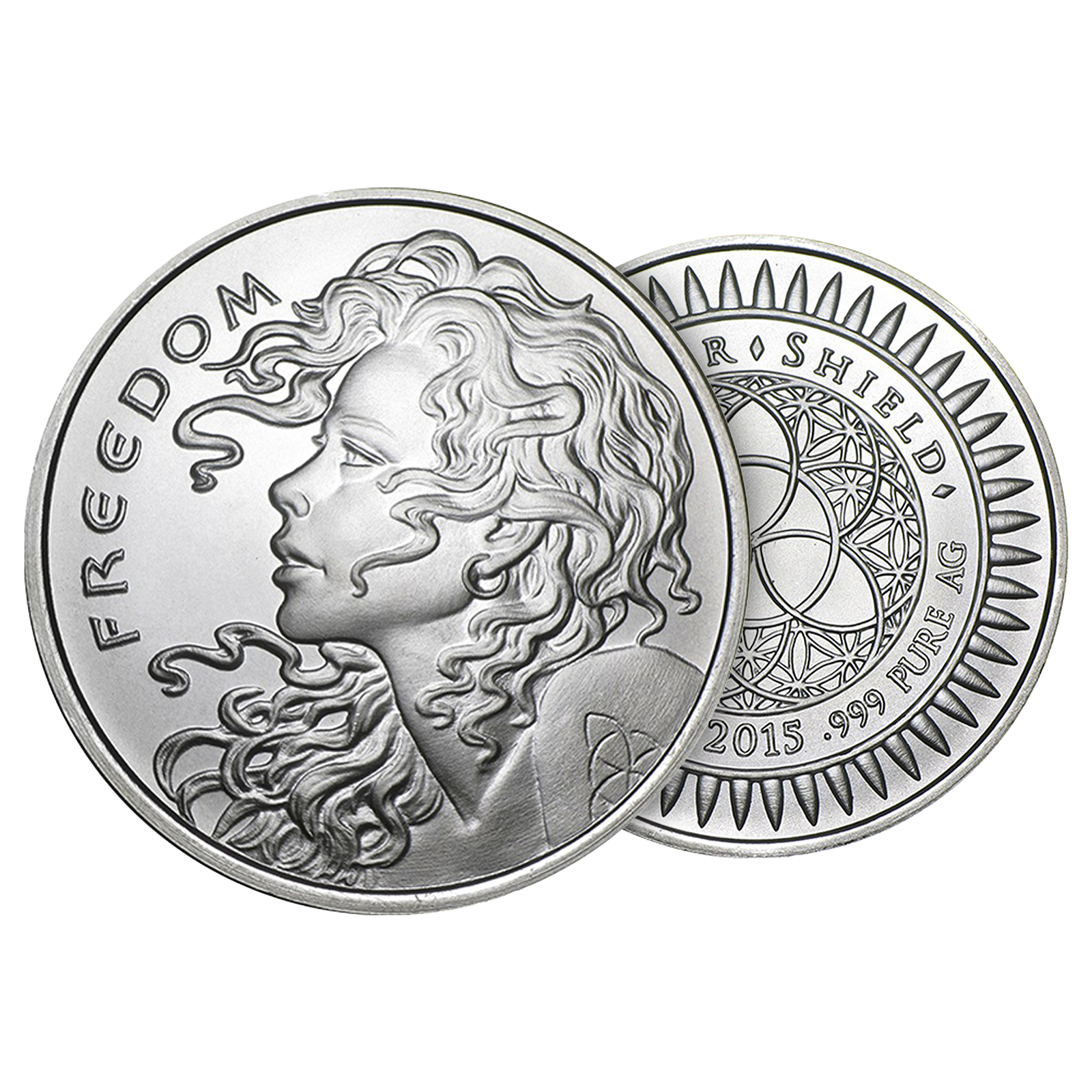 Buy 1 oz Silver Shield Freedom Girl Round (Random Year), image 2