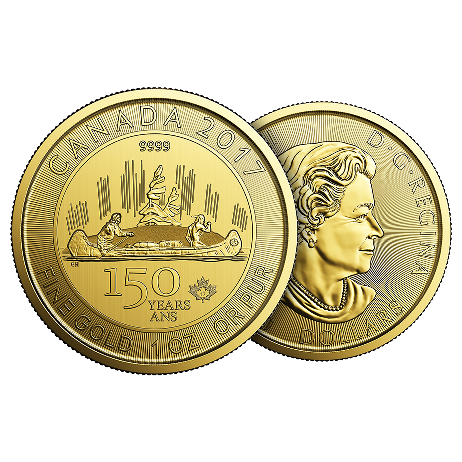2017 1 oz Gold RCM 150 Special Edition Voyageur Coin, image 2