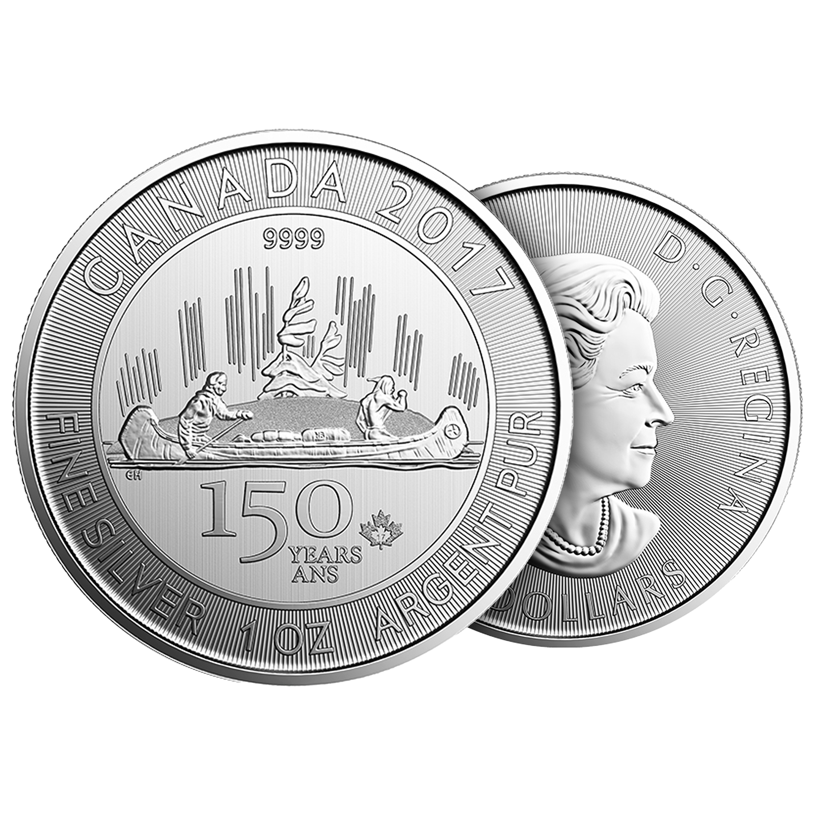 2017 1 oz Silver RCM 150 Special Edition Voyageur Coin, image 2