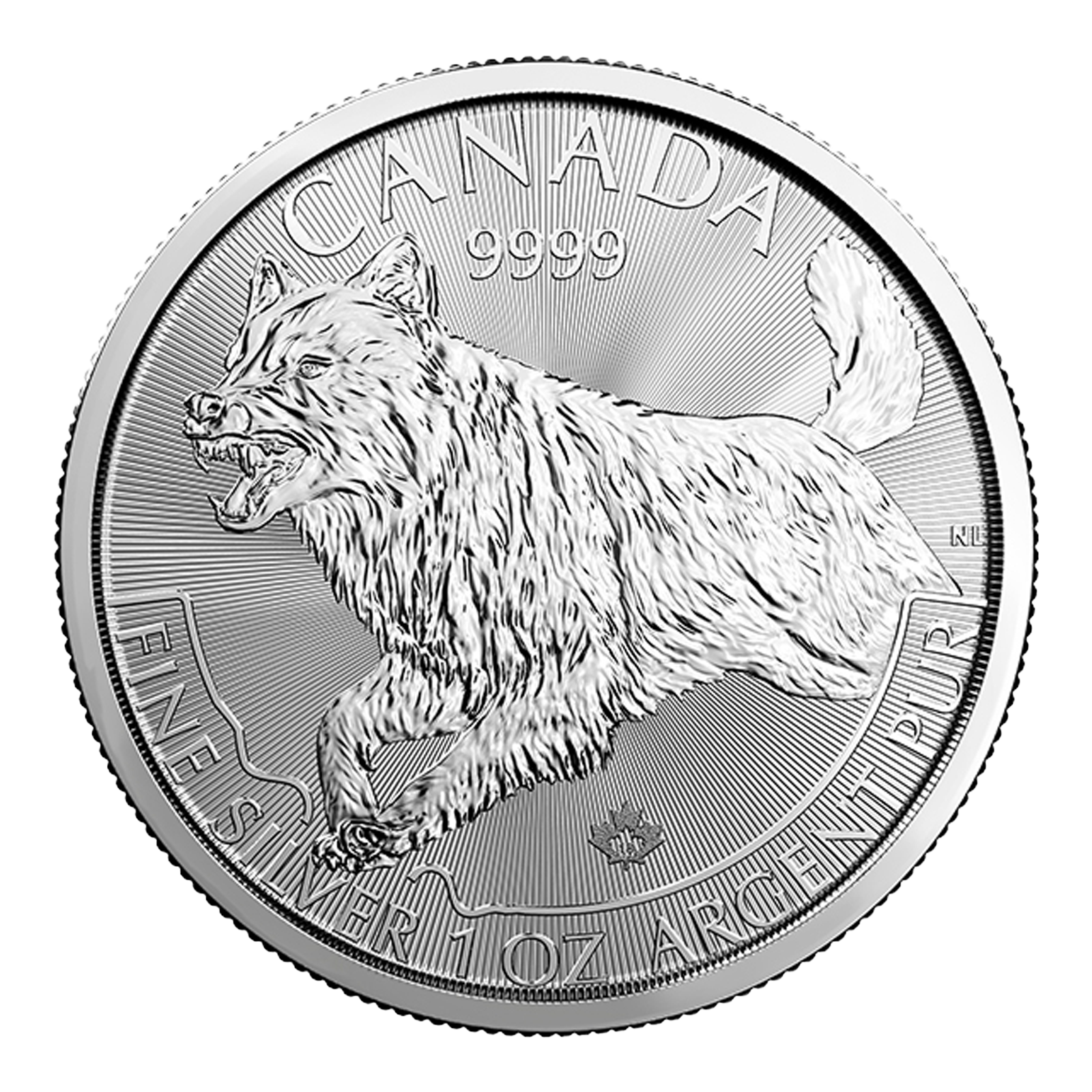 2018 1 oz Silver Wolf- RCM Predator Series Coin .9999, image 0
