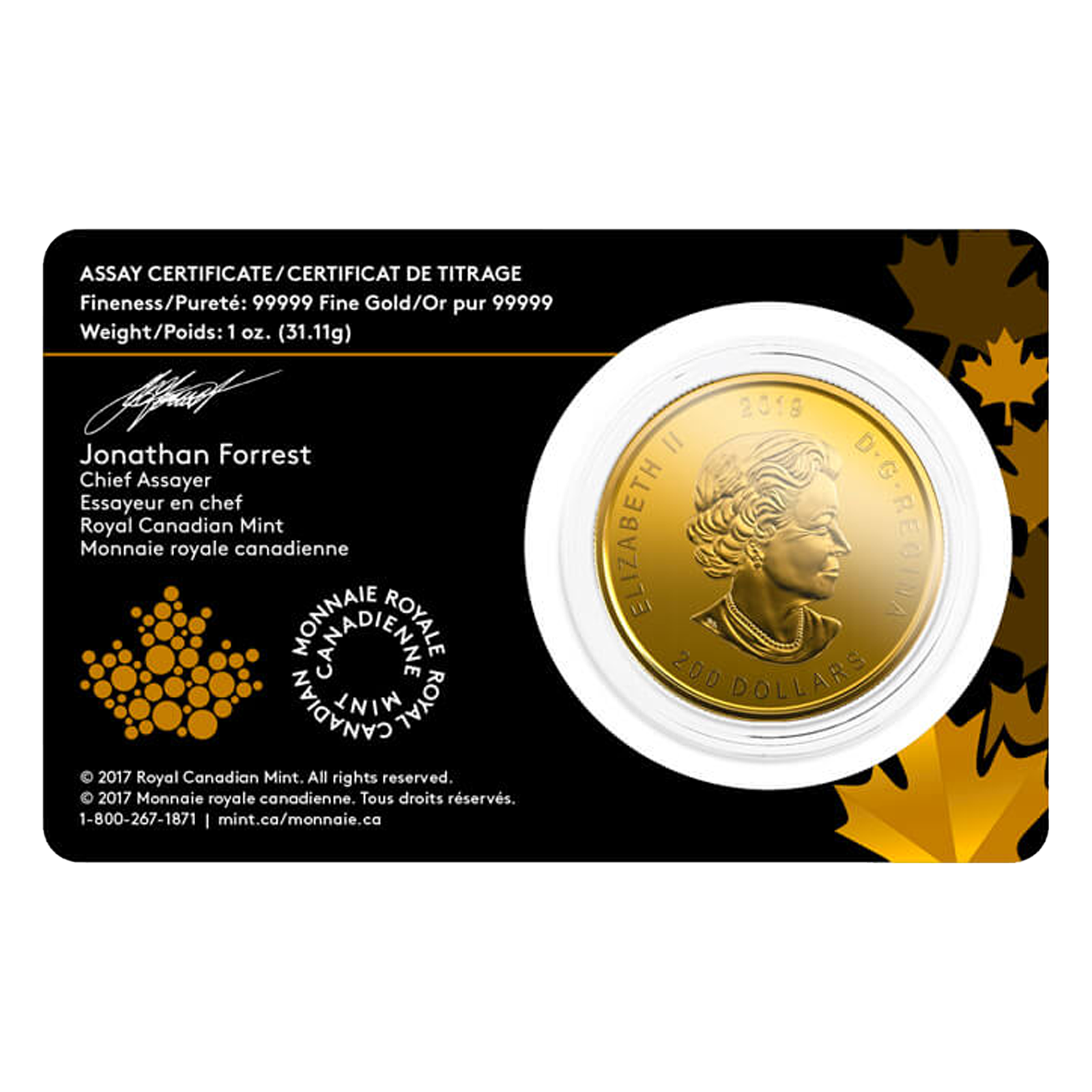 2019 1 oz Moose Gold Coins - Royal Canadian Mint, image 1