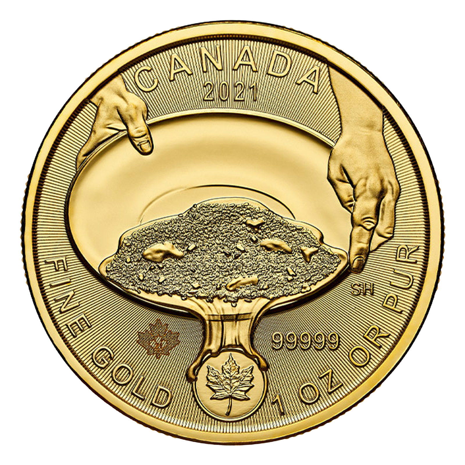 2021 1 oz Gold Klondike Gold Rush: Panning for Gold Coin .99999 - Royal Canadian Mint, image 2