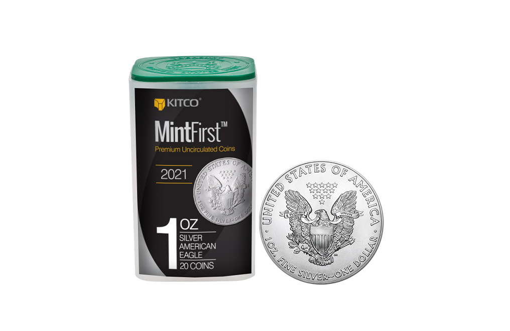 Buy 2021 MintFirst™ Silver Eagle Coins (tube of 20), image 0