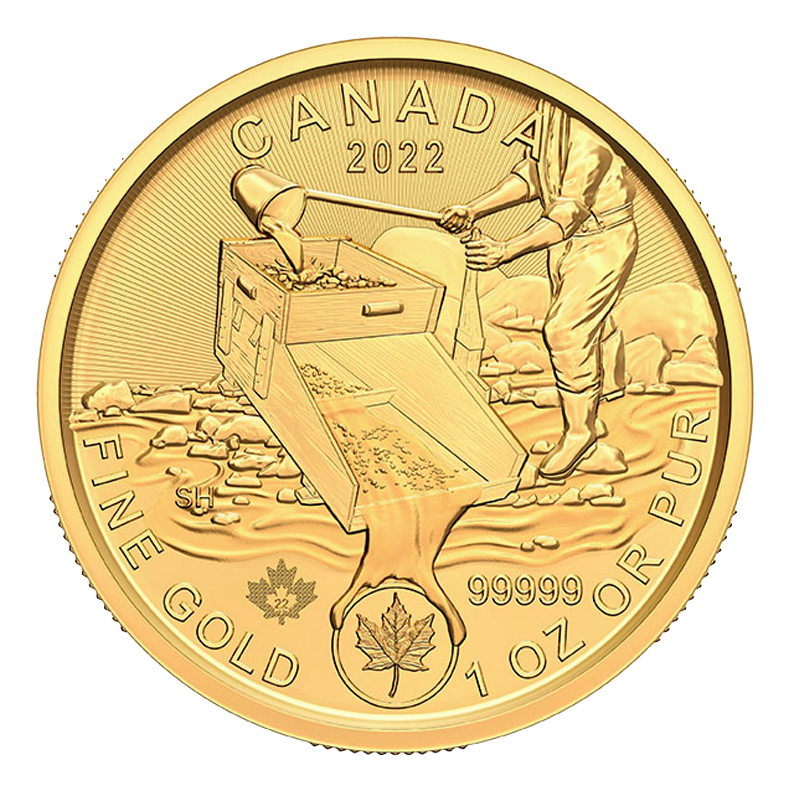 2022 1 oz Gold Klondike Gold Rush: Prospecting for Gold Coin .99999 - Royal Canadian Mint, image 2
