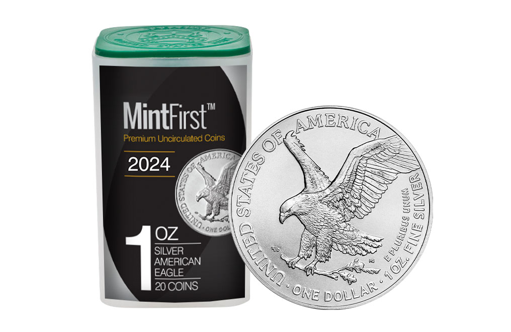 Buy 2024 MintFirst™ Silver Eagle Coins (tube of 20), image 0