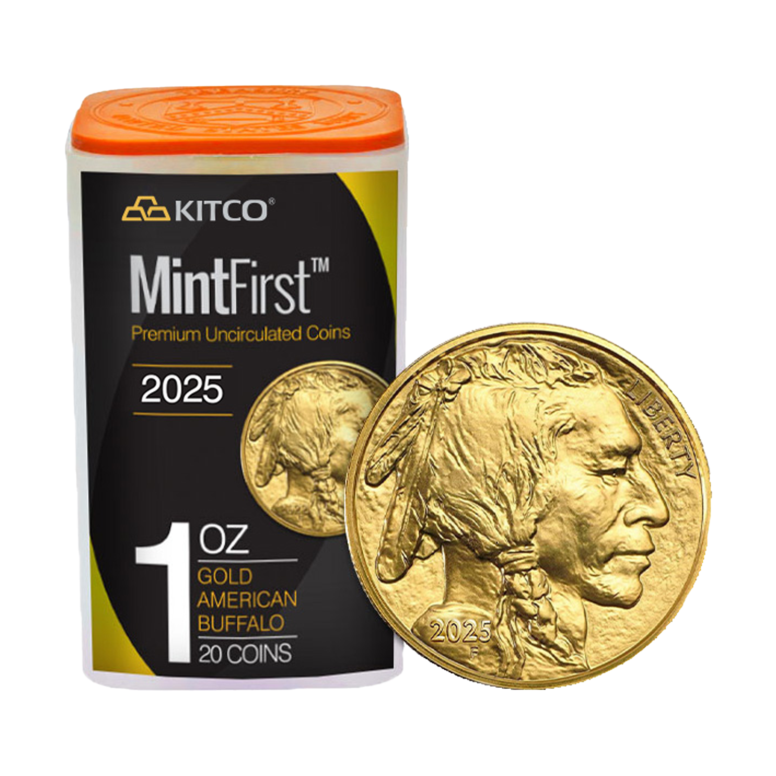 2025 1 oz Gold Buffalo Tube (20 coins) - MintFirst™, image 0