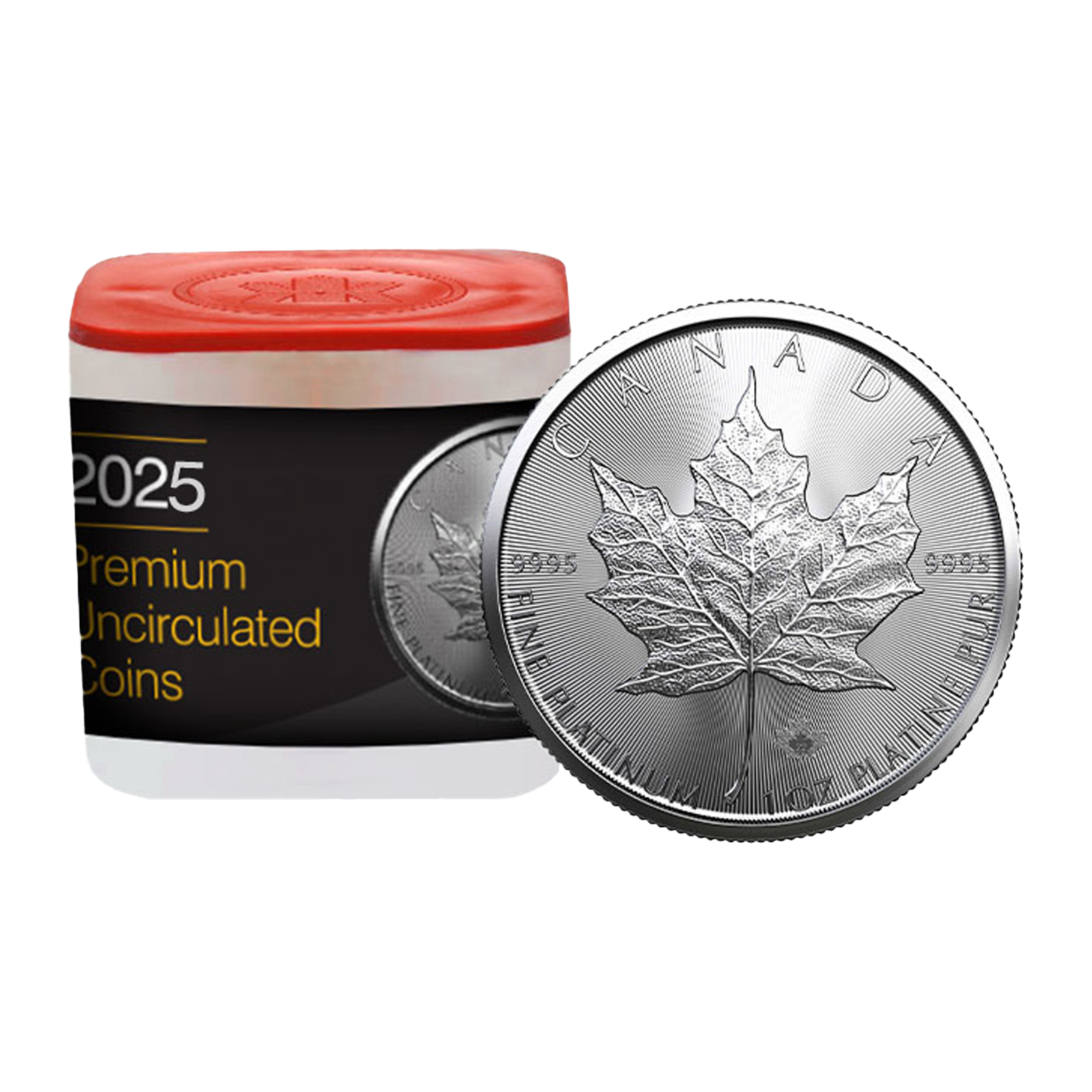 2025 MintFirst™ 1 oz Platinum Maple Leaf Coins (tube of 10), image 0