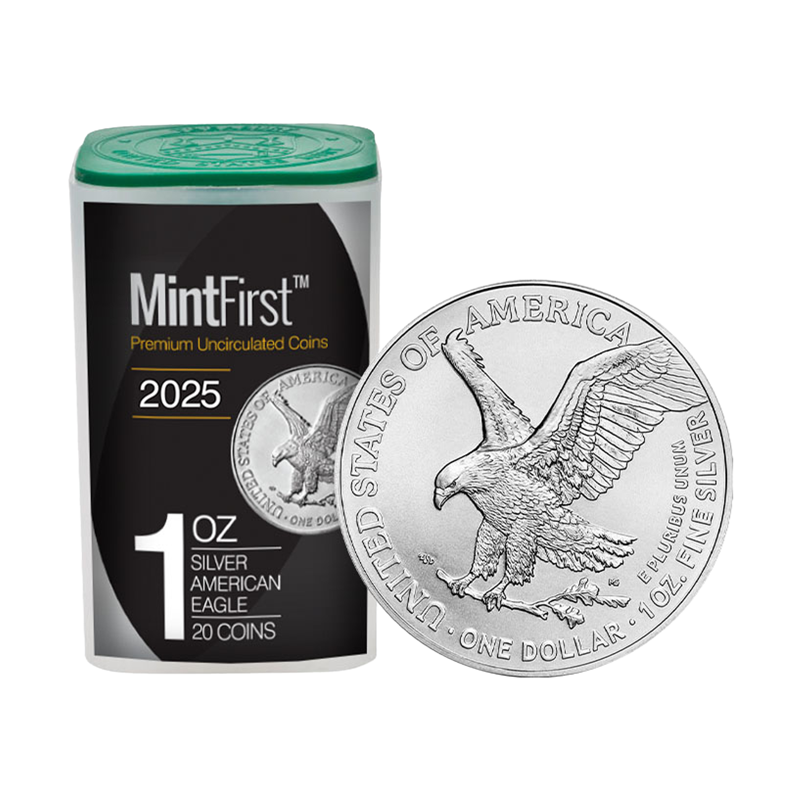 2025 MintFirst™ Silver Eagle Coins (tube of 20), image 0