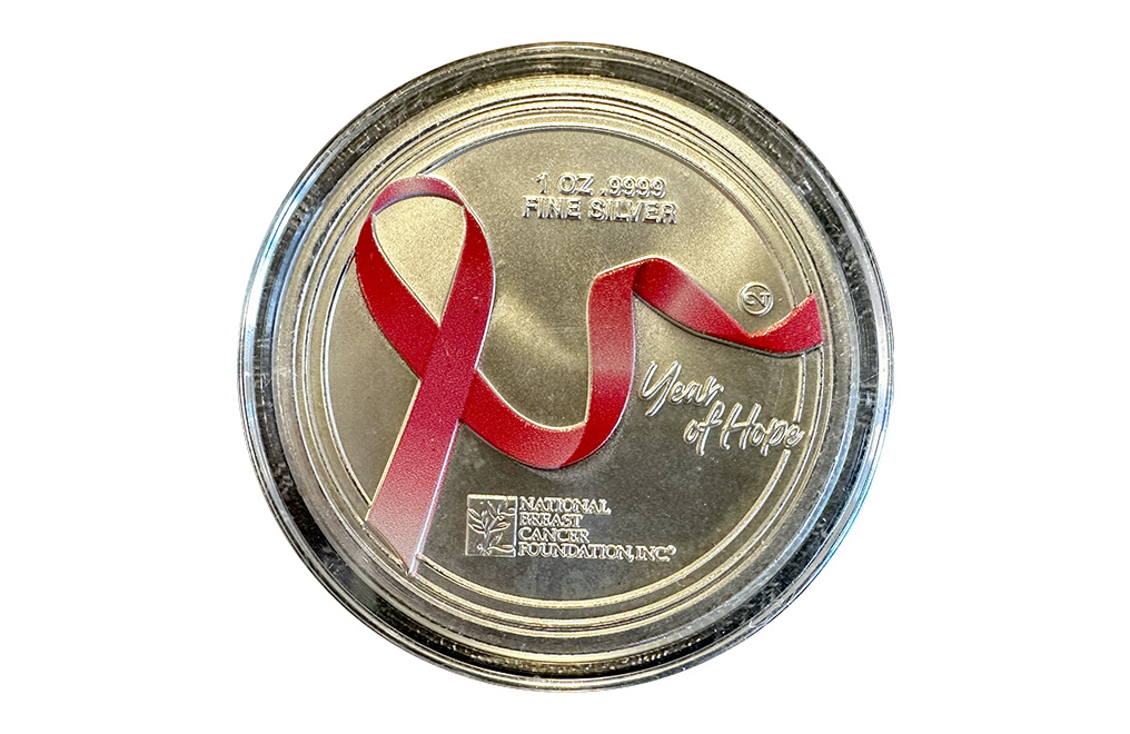 1 oz Silver Kitco Round .9999 – National Breast Cancer Foundation, Inc.®, image 1