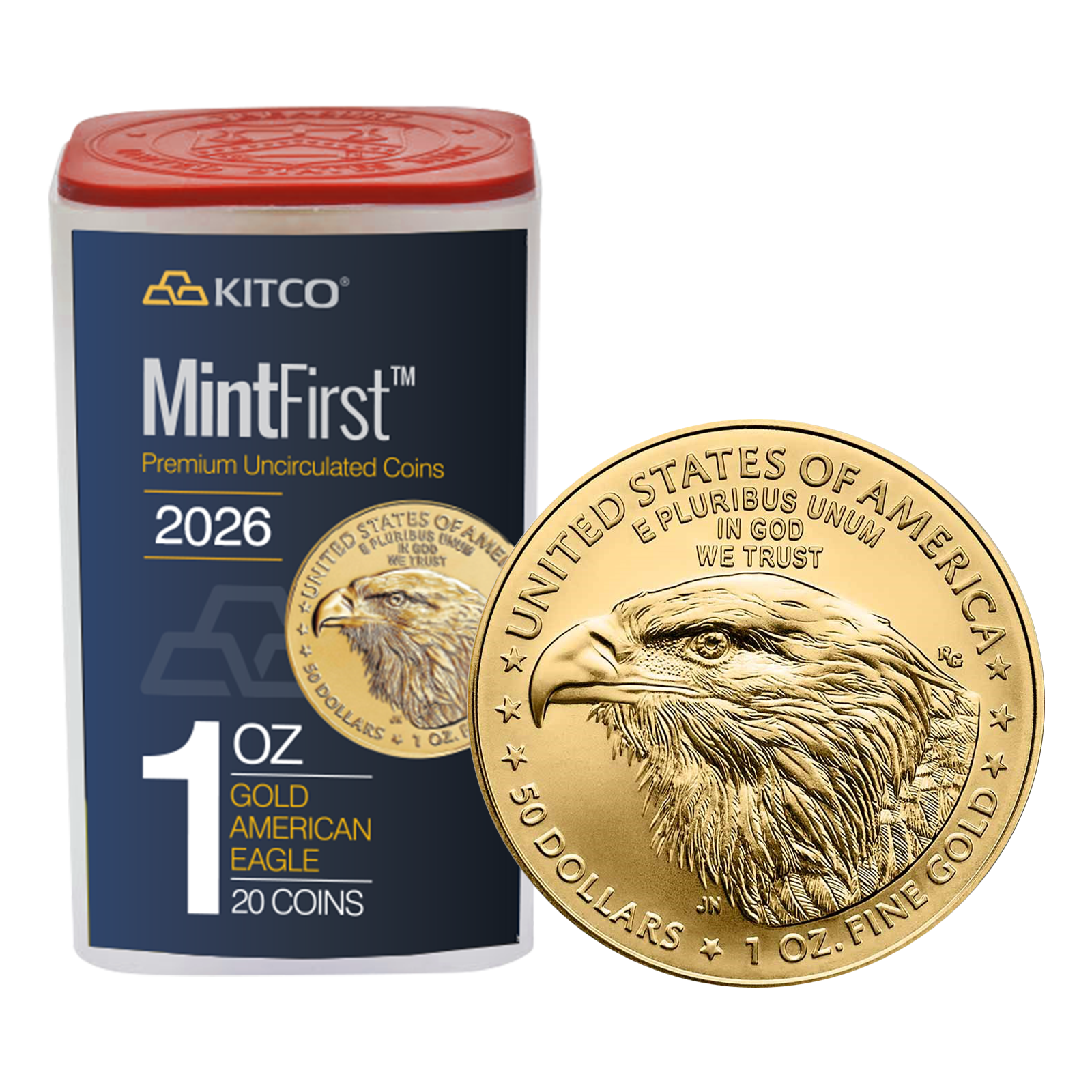 2026 1 oz Gold Eagle Coins (20 per tube) - MintFirst™, image 0