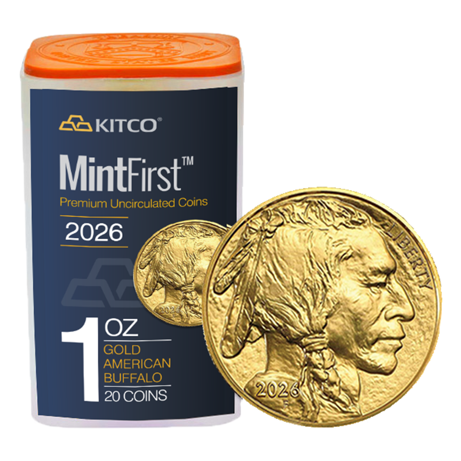 2026 1 oz Gold Buffalo Tube (20 coins) - MintFirst™, image 0