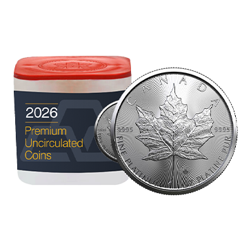 2026 MintFirst™ 1 oz Platinum Maple Leaf Coins (tube of 10), image 0