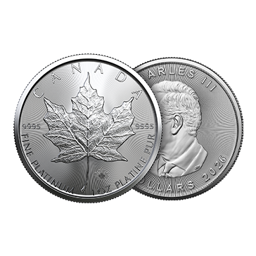 2026 MintFirst™ 1 oz Platinum Maple Leaf Coins (tube of 10), image 3