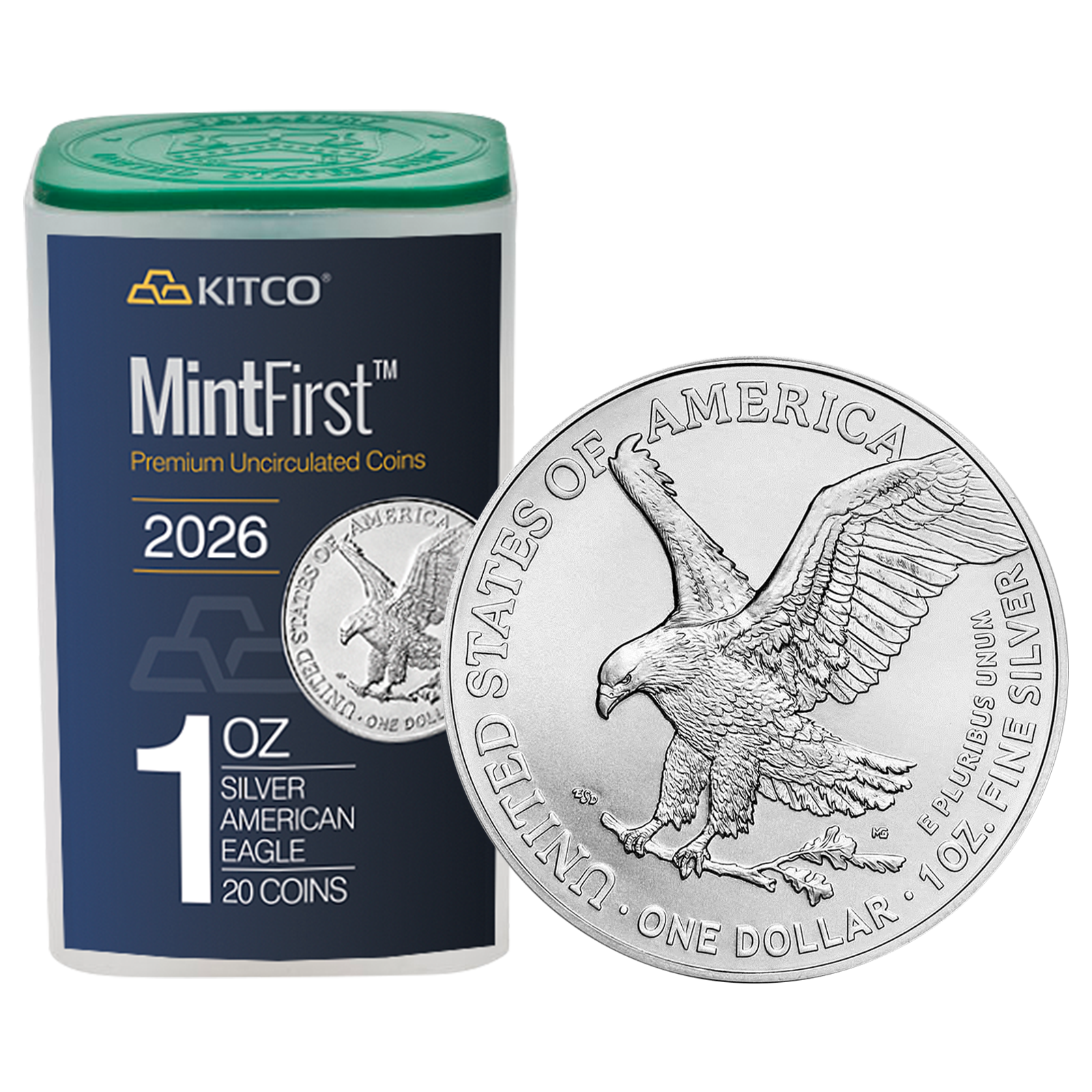 2026 MintFirst™ Silver Eagle Coins (tube of 20), image 0