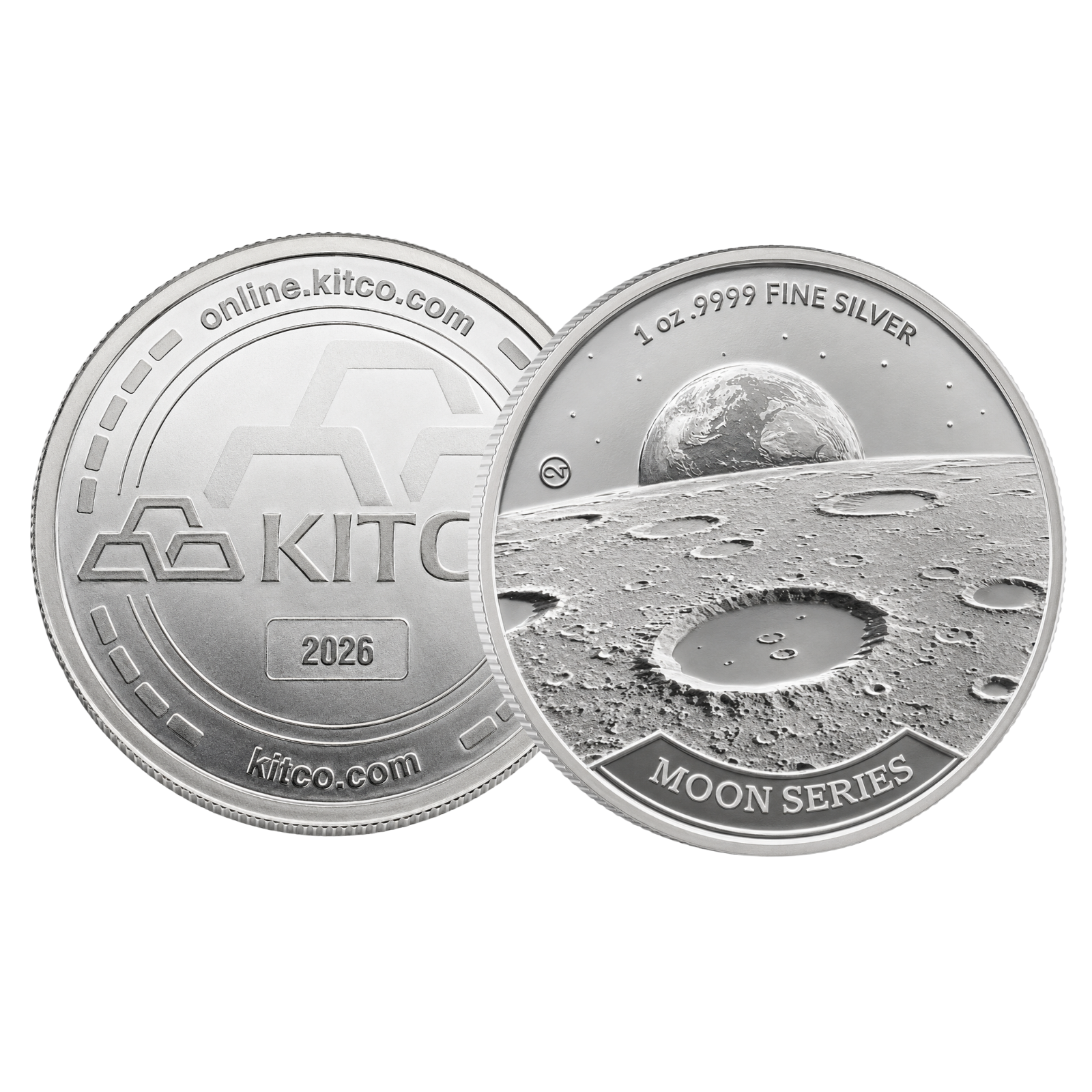 2026 1 oz Silver Kitco Round .9999 - Moon Series, image 2