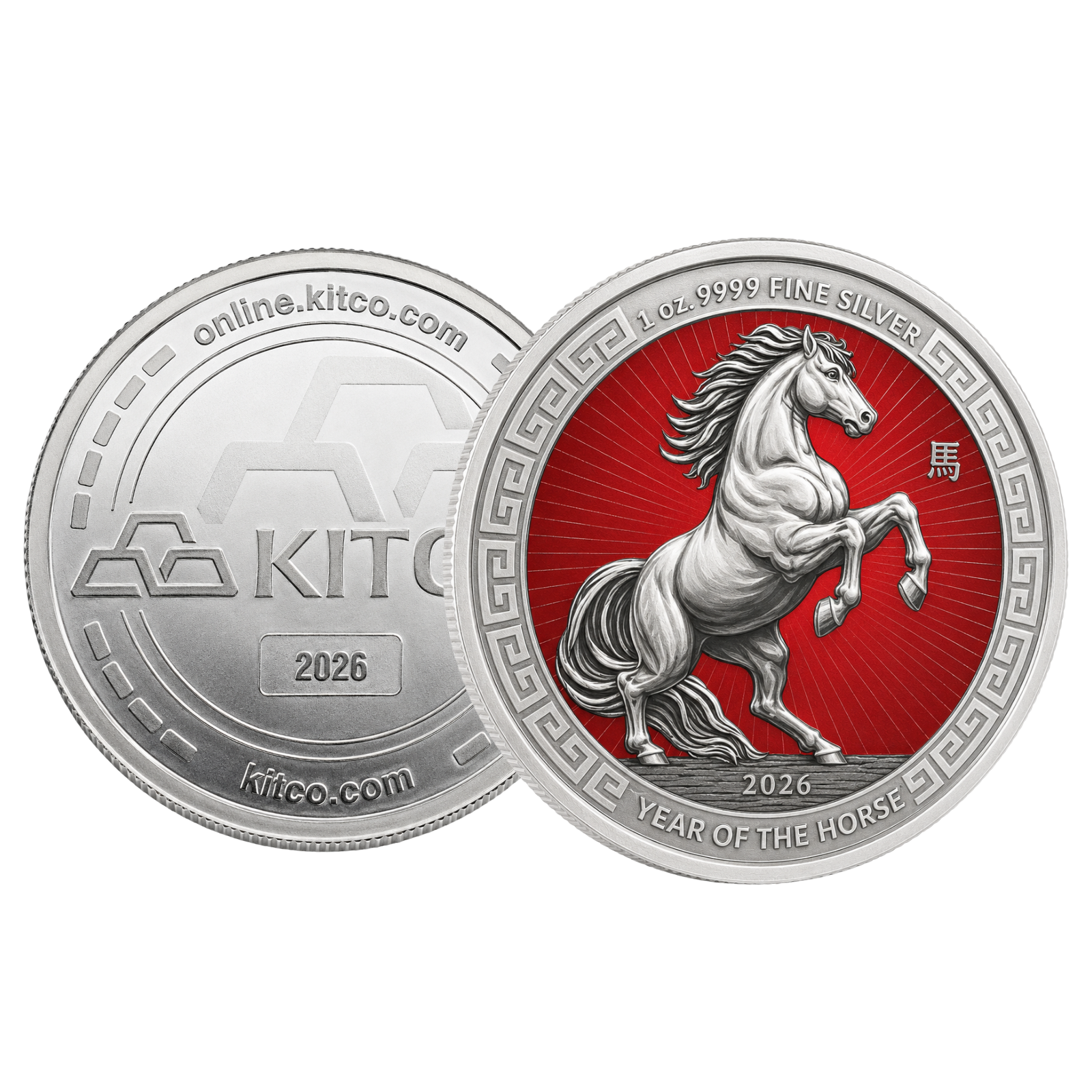 2026 1 oz Silver Kitco Round Color Finish- Year of the Horse, image 2