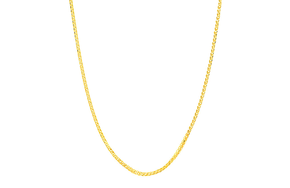 Buy 22” Solid 14K Yellow Gold Wheat Spiga Chain, image 0