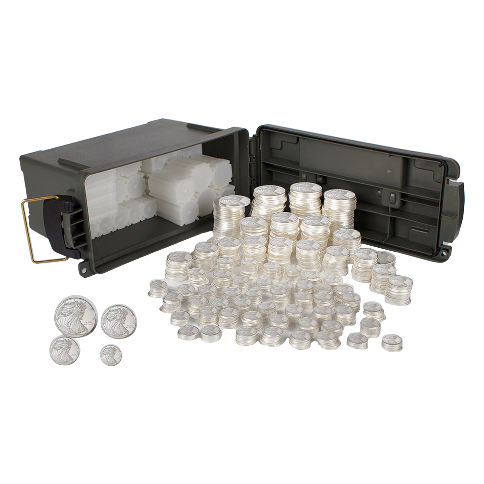 250 oz Silver WALKING LIBERTY Kitco Cache Kit, image 0