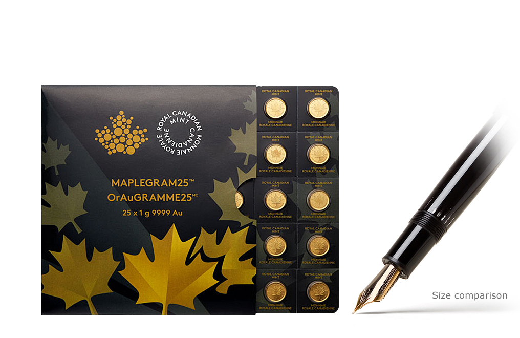 Buy 25 x 1 gram Gold MapleGram25™ (Random Year), image 1