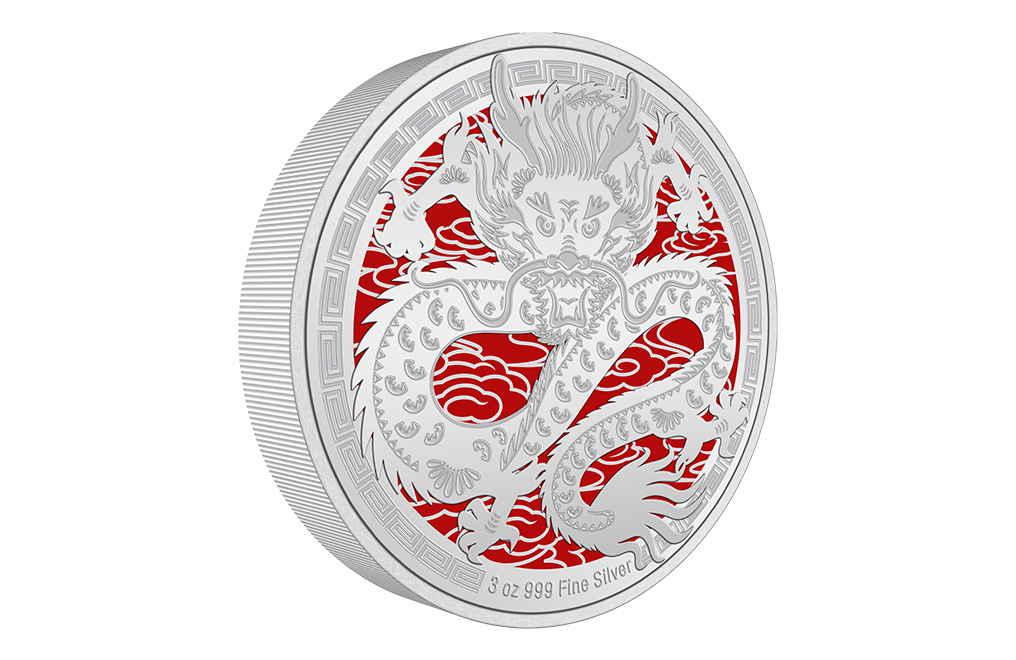 Buy 3 oz Silver Lunar Year of the Dragon Coin (2024), image 1