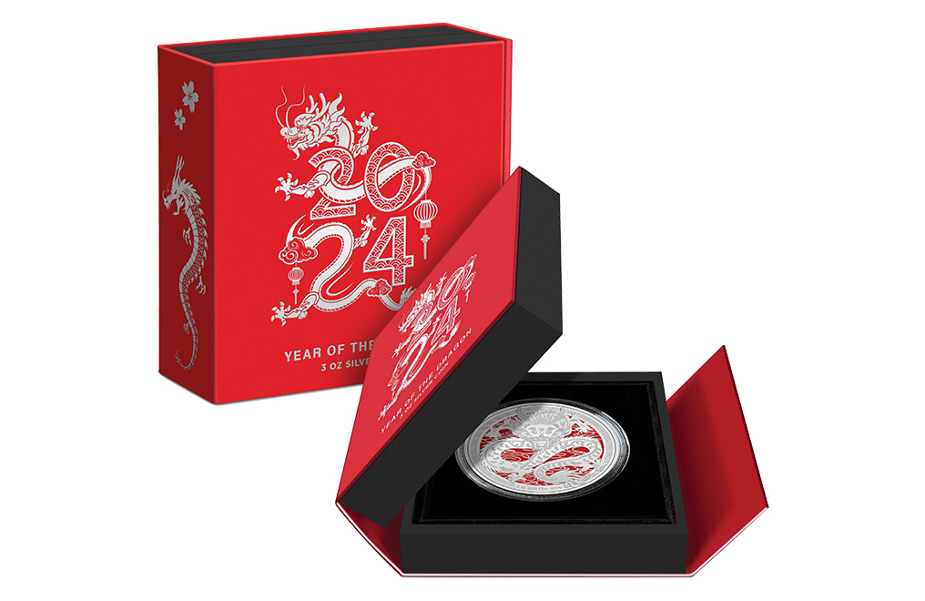 Buy 3 oz Silver Lunar Year of the Dragon Coin (2024), image 2