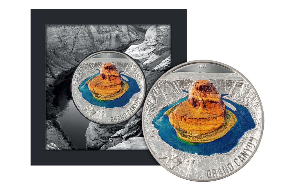 Buy 3 oz Silver 7 Natural Wonders Grand Canyon Coin (2021), image 2