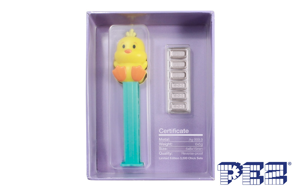30g Silver PEZ Wafers & Chick Dispenser , image 2