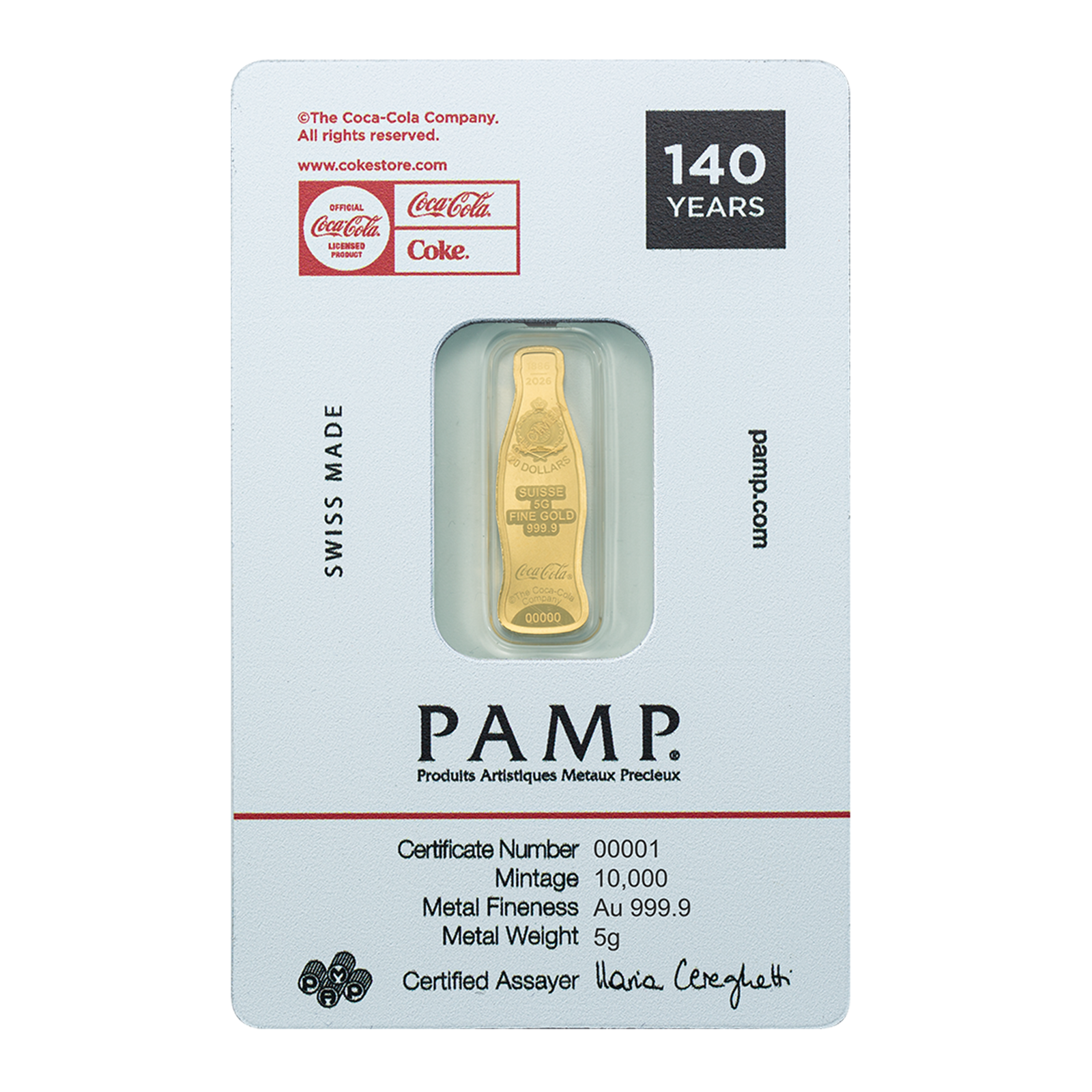 Buy 5 g Gold Coca-Cola® 140th Anniversary Coin {CAN: Shipping the Week of August 24th}, image 1
