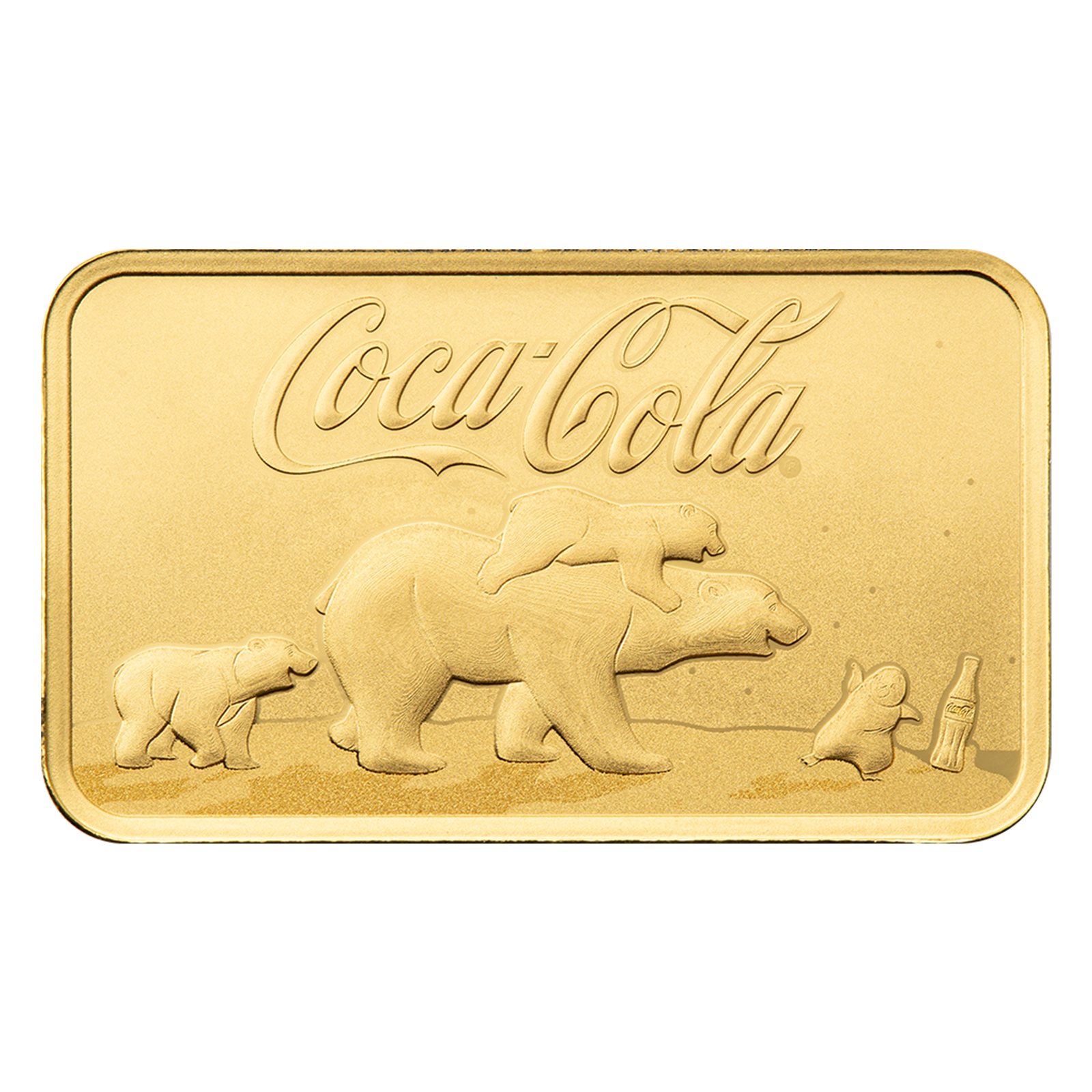 Buy 5 g Gold Coca-Cola® Holiday Polar Bears Bar, image 2