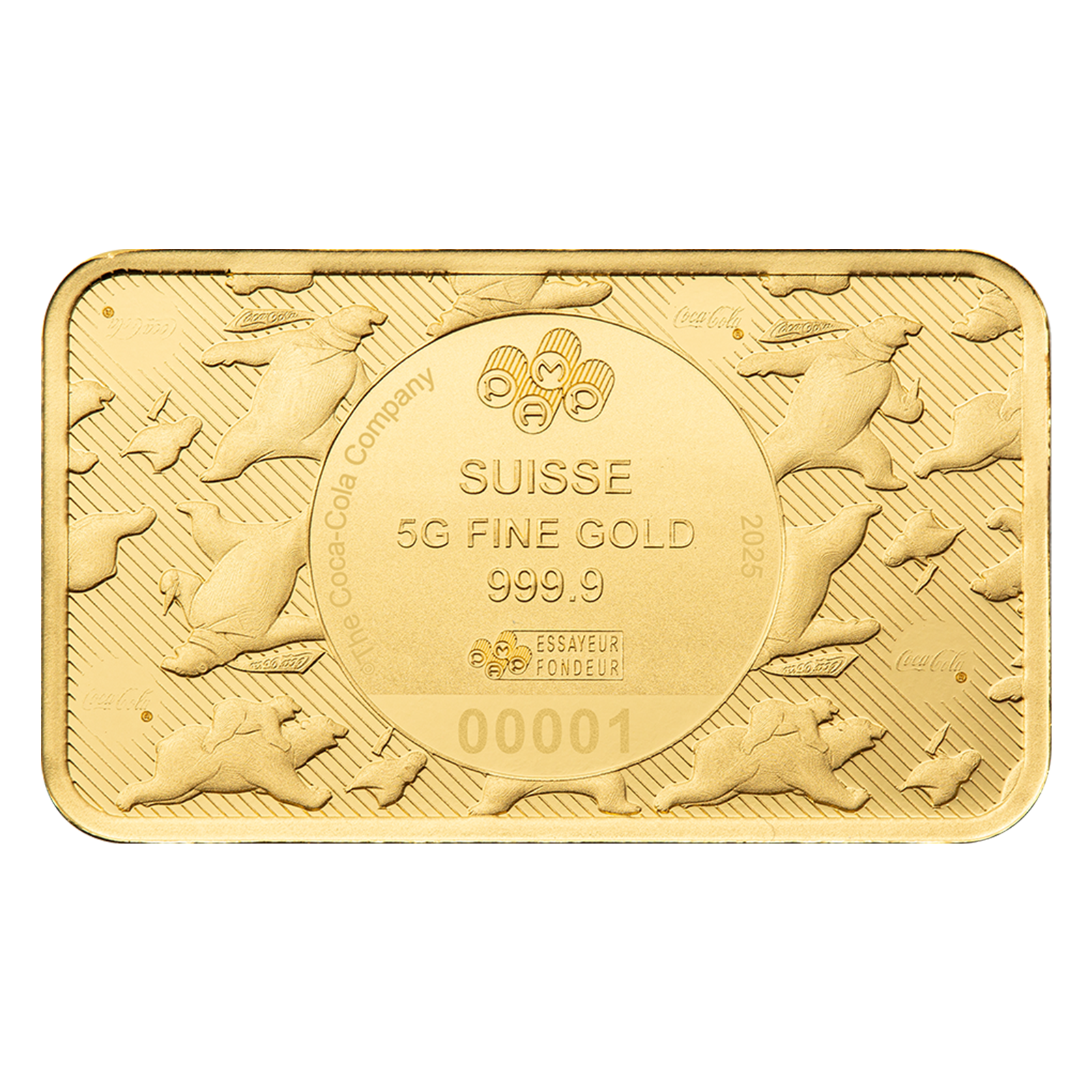 Buy 5 g Gold Coca-Cola® Holiday Polar Bears Bar, image 3