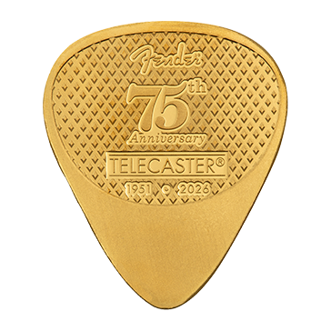 Buy 5 g Gold Fender Telecaster 75th Anniversary Legal Tender Pick 2026, image 1