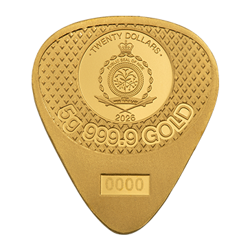 Buy 5 g Gold Fender Telecaster 75th Anniversary Legal Tender Pick 2026, image 2
