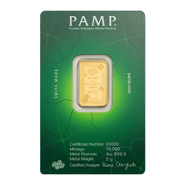 Buy 5 g Gold Good Luck Four-Leaf Clover Bar (2026), image 1
