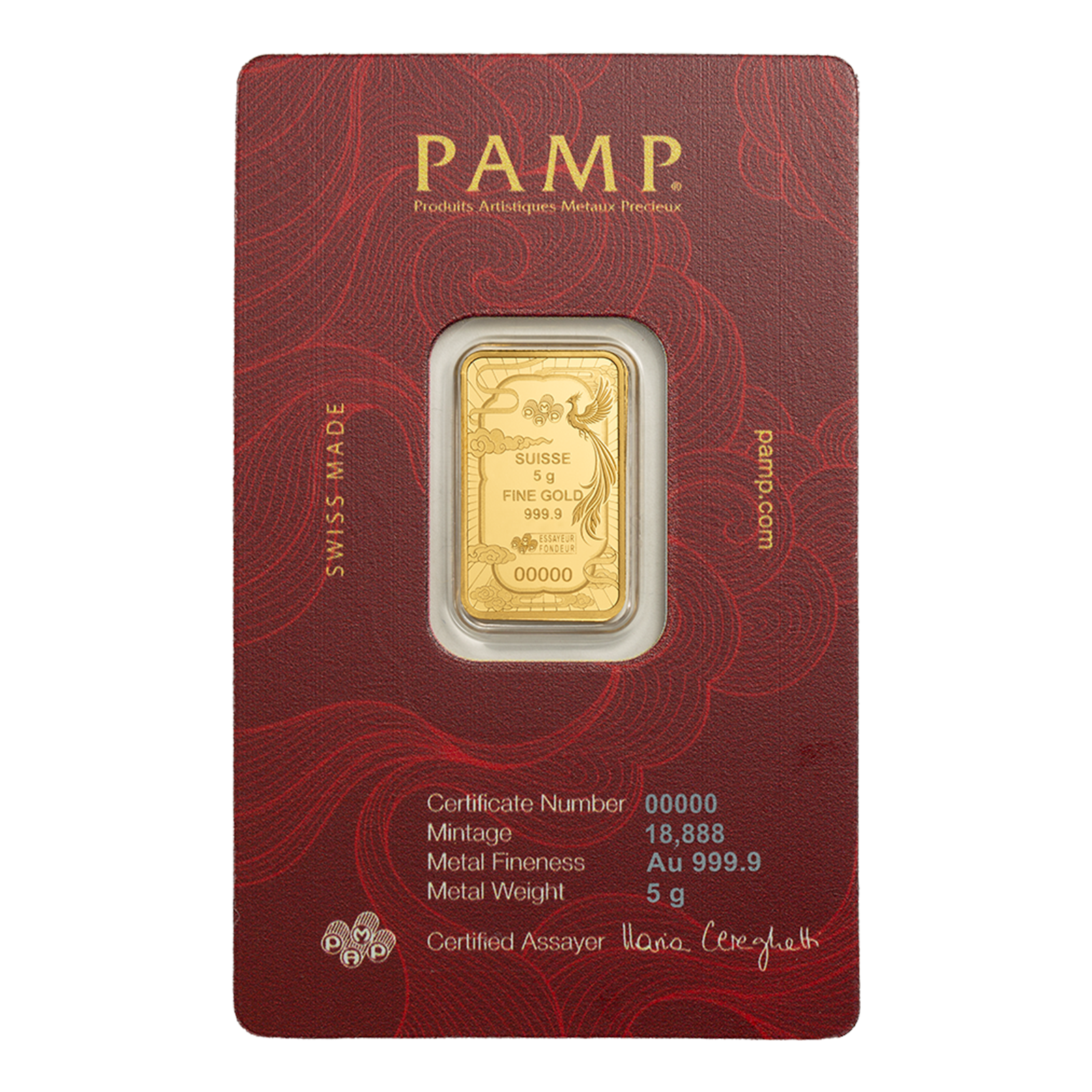 Buy 5 g Gold Good Luck Phoenix Bar (2026) {CAN: Shipping week of August 24th}, image 1