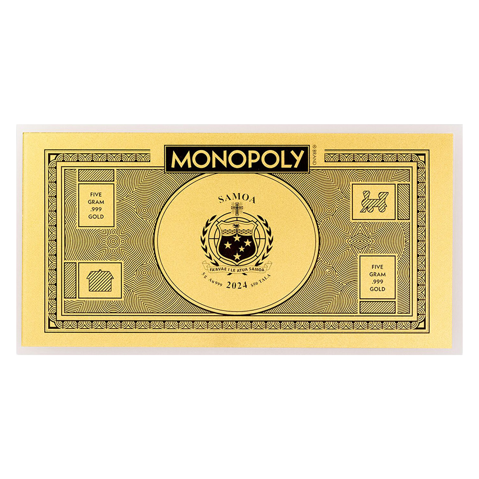 Buy 5 g Gold Monopoly Replica Currency Note, image 2