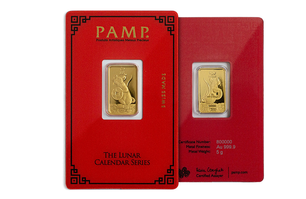 Buy 5 g Gold PAMP Lunar Calendar Series Set of 12 Bars, image 8