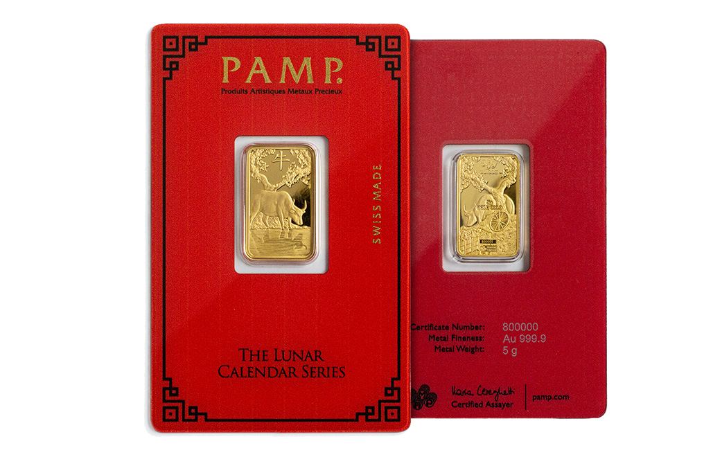 Buy 5 g Gold PAMP Lunar Calendar Series Set of 12 Bars, image 11