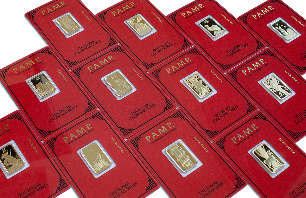 Buy 5 g Gold PAMP Lunar Calendar Series Set of 12 Bars, image 2