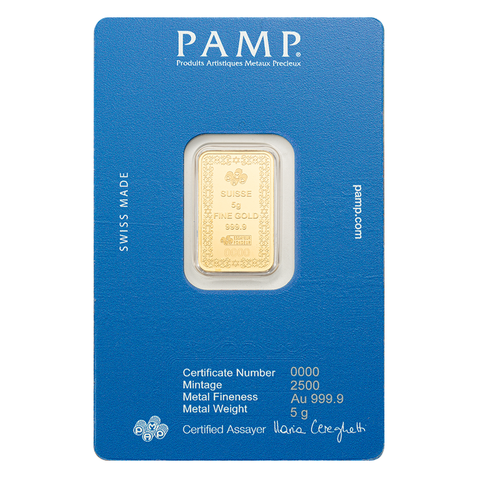 5 g Gold PAMP Star of David Bar, image 1
