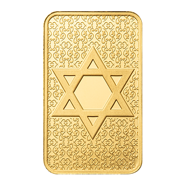 5 g Gold PAMP Star of David Bar, image 2