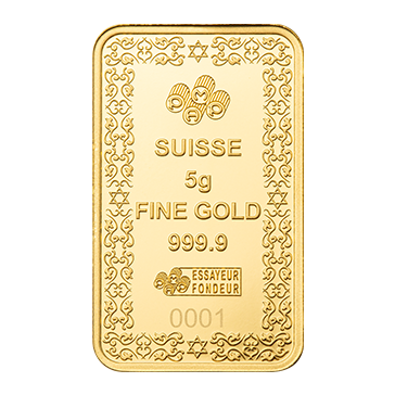 5 g Gold PAMP Star of David Bar, image 3