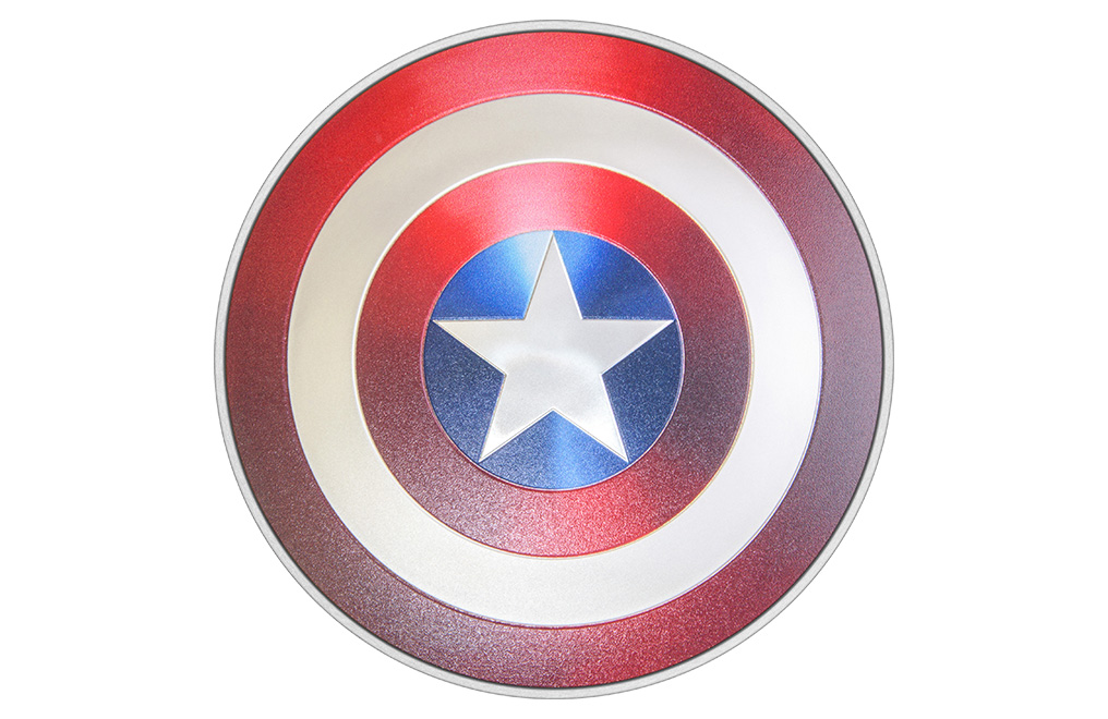 Buy 5 oz Silver Marvel Captain America Shield Coin (2023), image 0