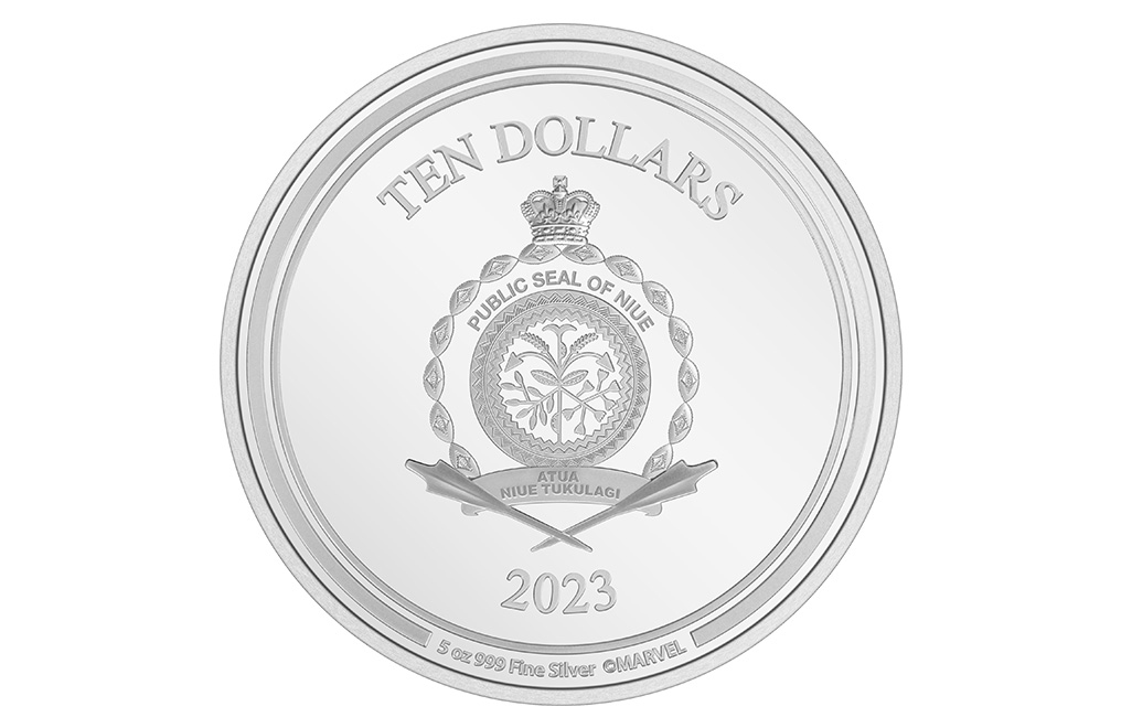 Buy 5 oz Silver Marvel Captain America Shield Coin (2023), image 1