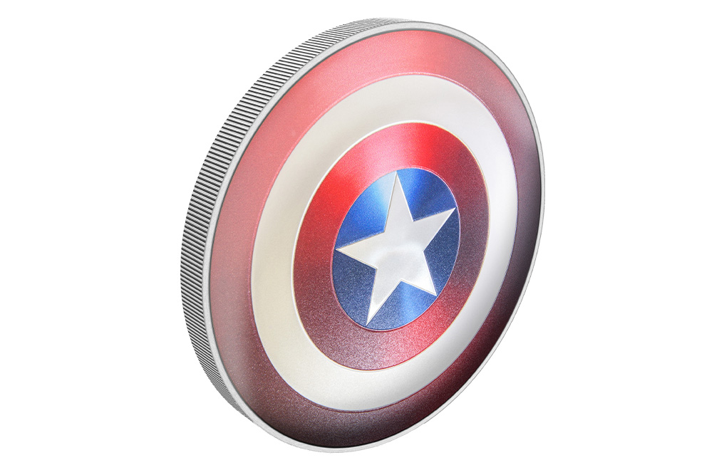 Buy 5 oz Silver Marvel Captain America Shield Coin (2023), image 3